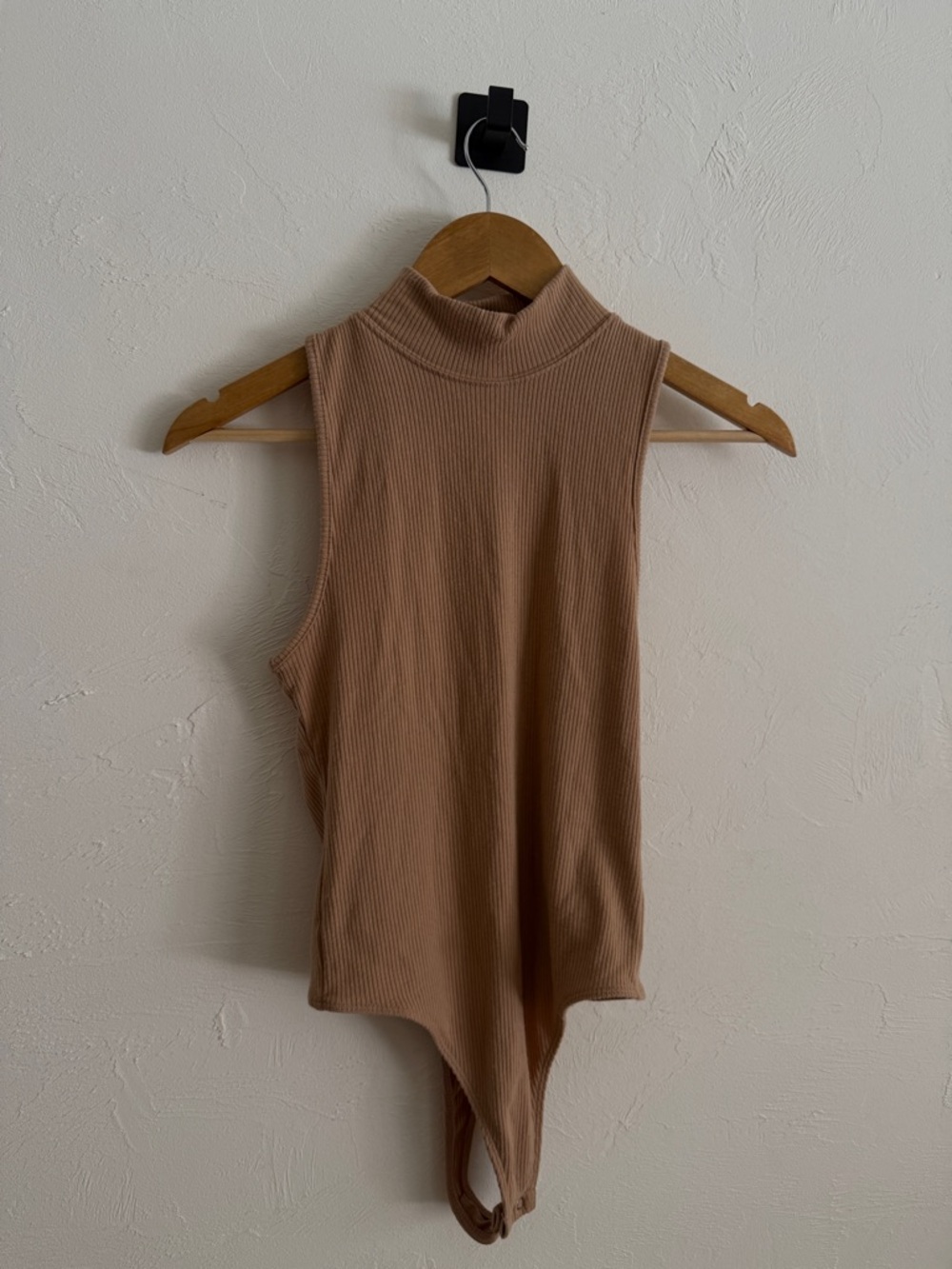 Aerie Sleeveless Mock Neck Ribbed Bodysuit - Tan